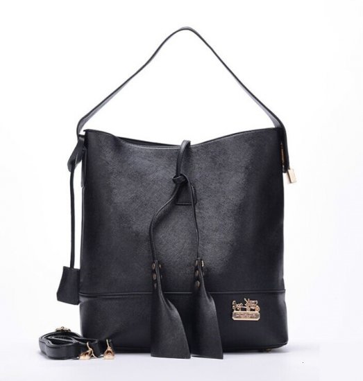Coach Bleecker Sullivan In Embossed Medium Black Shoulder Bags ECO